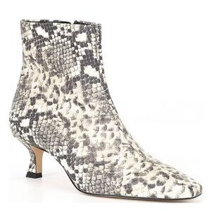 Gianni Bini Palmero Snake Print Snip Toe Kitten Heel Booties